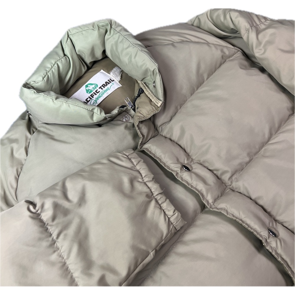 Vintage Pacific Trail Sportswear Tan Puffer Jacket Men L/XL Quilted Winter Parka